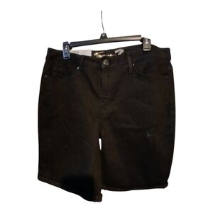 Seven7  9" black sunset Jean Bermuda shorts 14